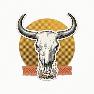 The Deep Days — engraved bull skull emblem